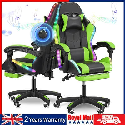 Gaming Chair with LED Light,Gaming Chair with Bluetooth Speakers Office Chair with