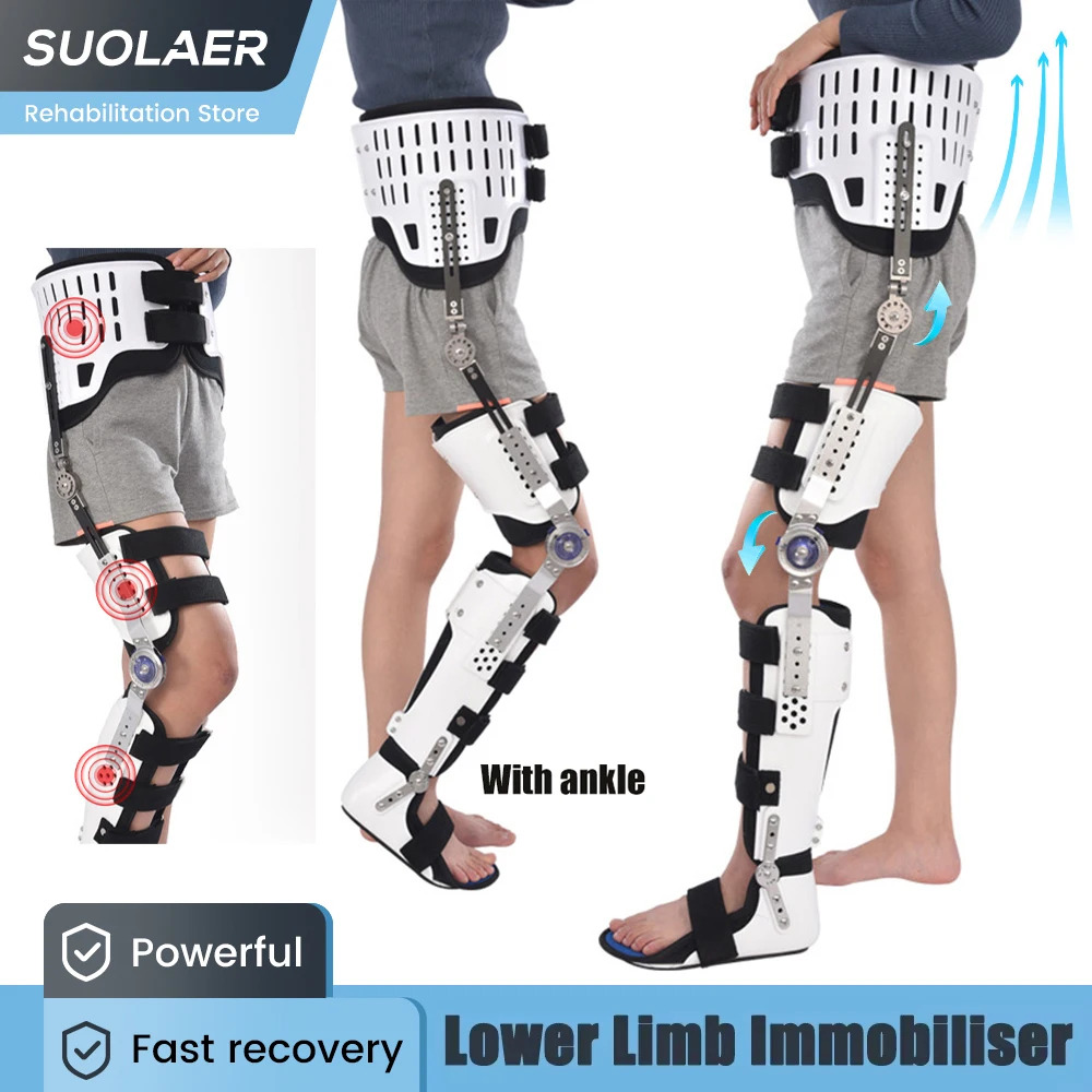 Hüfte Knöchel Fuß Orthese Knie Unterstützung Klammer Untere Gliedmaßen Bruch Stabilisator Hüfte Feste Werkzeug mit Wanderstiefeln Knie Unterstützung Klammer Image