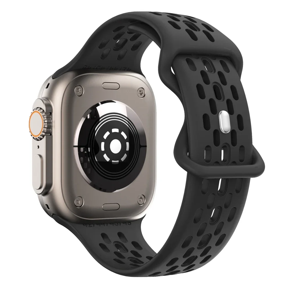Silikon Schmetterling Schnalle Armband für Apple Watch Ultra2 atmungsaktives Band für iwatch Serie 9 8 7 6 5 4 42 44mm 45mm 49mm Armband Image