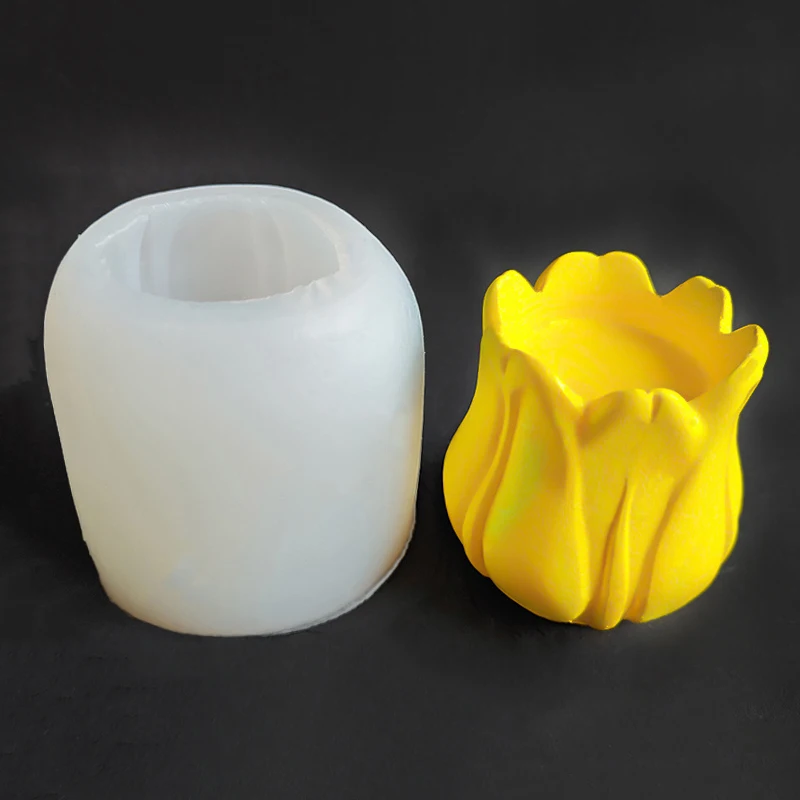 Große Tulpe Blume Kerze Silikonform Kreative 3D Blume Seife Gips Handwerk Dekoration Harzform DIY handgemachte Lieferungen Image