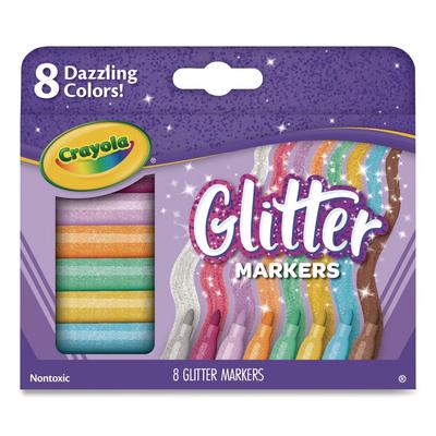 Crayola Glitter Markers, Medium Bullet Tip, Assorted Colors, 8/Set (CYO588643) 1 ST Crayola® Art Markers