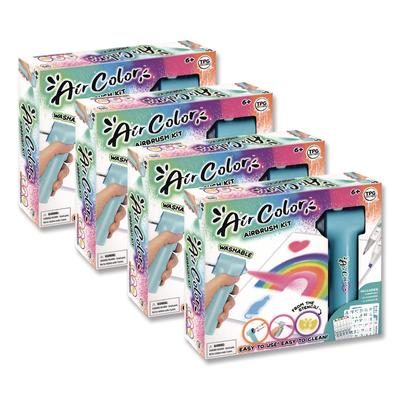 TPG Creations AirColor Airbrush Kit, (10) Markers/(2) Stencils/(1) Airbrush/(1) Charging Cable, 4 Kits/Carton (TPG49004) Case of 4 TPG Creations™ Acti
