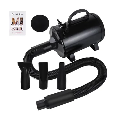 Pet Hair Dryer 3800W Variable Speed Pet Grooming Hairdryer Multi-Functional Power Dryer With Retractable Hose For Dog Cat