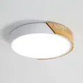 Plafonnier LED rond en bois, éclairage intérieur, lampe de plafond moderne, 6000K, blanc froid, 24W, Ø 30*5cm pour HOH