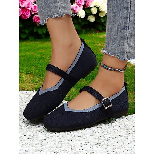 lebendige Mary Jane Flats für Damen – farbenfrohe und lässige Sommerschuhe mit verstellbaren Riemen, perfekt für Outdoor-Aktivitäten Image