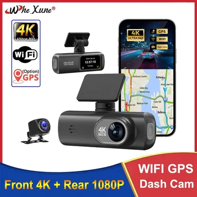 Mini Dash Cam 4K 2160P Car DVR Camera Support WIFI GPS Dual Lens Video Drive Recorder Dashcam