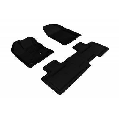 3D Mats USA Floor Made of Rubber Black Molded Liner KAGU All-Weather Custom Fit Series, Front & Second Row, L1FR02001509