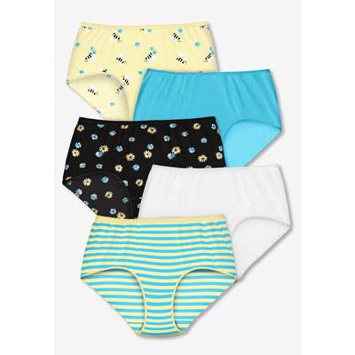 Plus Size Women's Full Coverage Cotton Brief 10-Pack by Comfort Choice in Bee Pack (Size 10) Underwear