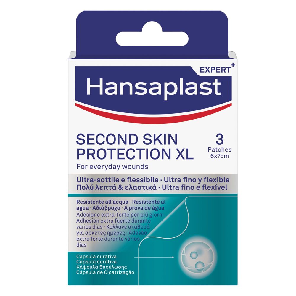 Hansaplast Second Skin Protection XL 3, Grandi cerotti con capsula cur