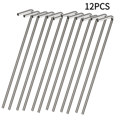 TEMU 12pcs Stainless Steel Tent Pegs - Ideal For Camping, Gardening & Christmas Decorations