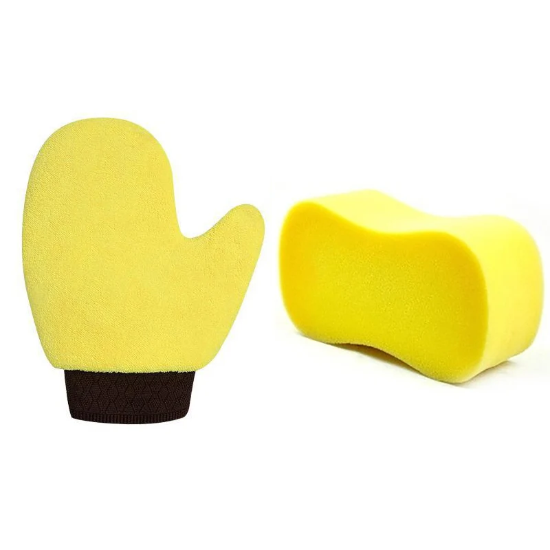 Auto Reinigung Werkzeug Waschen Schwamm Pinsel Auto Handschuh Wasser Absorption Mikrofaser Korallen Handschuh Auto Rad Körper Außen Zubehör Image