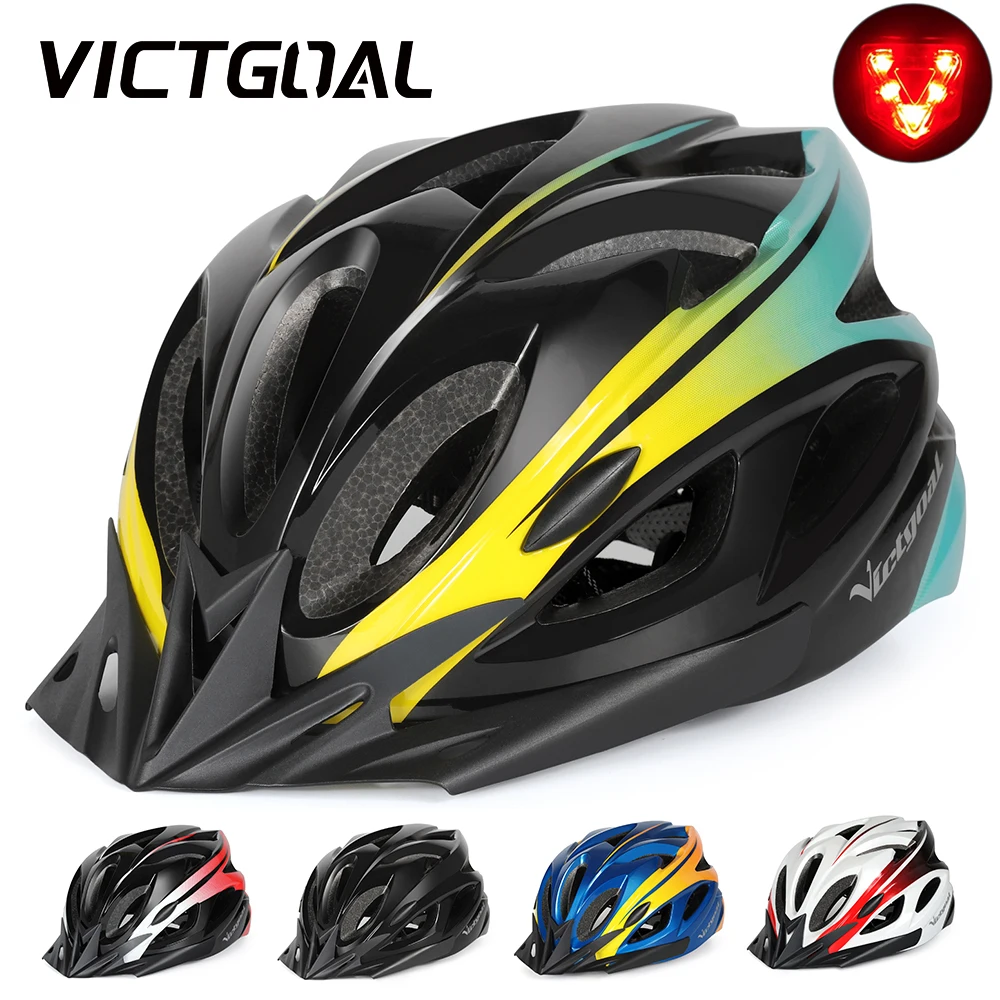 VICTGOAL Schutz Arbeits kappe Fahrrad helm leichte LED Rücklicht für Männer Frauen Fahrrad helm MTB Roller Fahrrad Kopf bedeckung Image