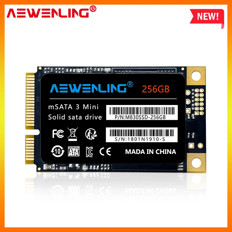 AEWENLING mSATA SSD 128 GB 256 GB 512 GB Mini SATA3 64 GB 1 TB Festplatte für Computer 30 x 50 mm interne Solid-State-Festplatte für HP Laptop Image
