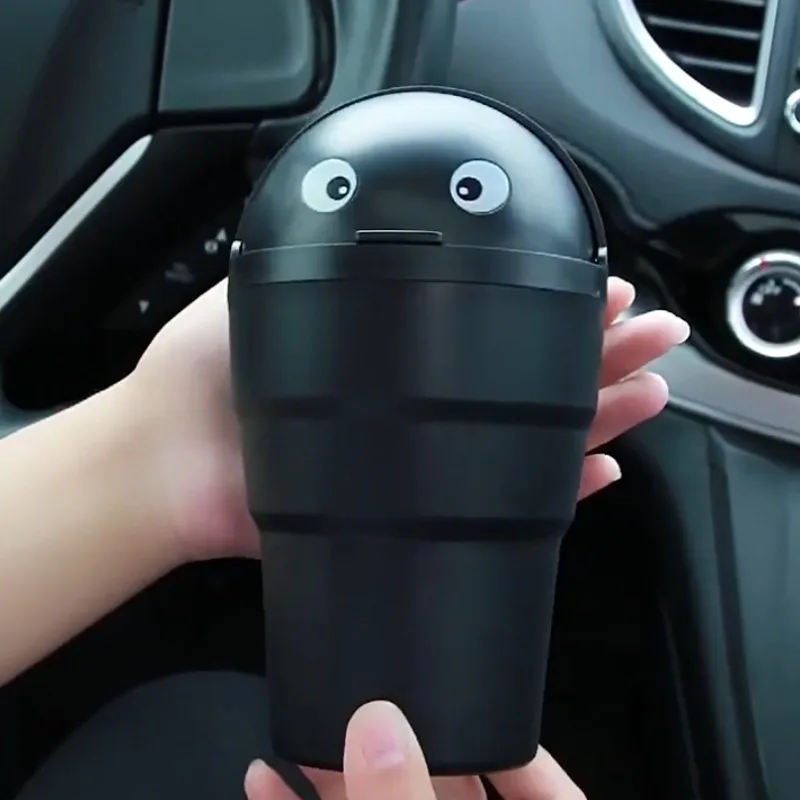 Car cartoon trash can portable garbage can in the car with cup-shaped creative cute garbage storage bucket Image