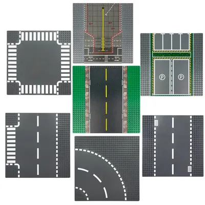 25*25 stadt Straße Blöcke Bausteine Flughafen Landebahn Parkplatz Autobahn Grundplatten Image