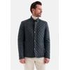 Lederjacke PIERRE CARDIN, Herren, Gr. M, blau (blau, dunkelblau), 100% Leder, unifarben, elegant, Langarm, Jacken, mit Stehkragen