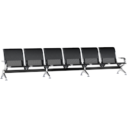 CLP 6er Wartebank Airport Kunstleder schwarz/schwarz Image