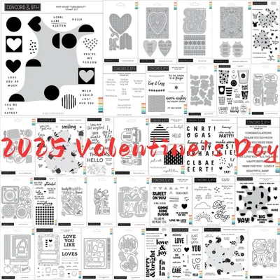 2025 Valentine's Day Metal Cutting Dies And Hearts and Umbrellas Stamps Scrapbooking Background DIY