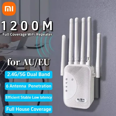 Xiaomi New 1200M WiFi Repeater 2.4G/5G Dual Band Wifi Amplifier Network Expander Range Extender 6