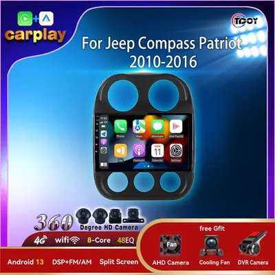 Carplay Android Auto Wirel100ss Autoradio For Jeep Compass Patriot 2010-2016 Car Audio 8 Core WIFI