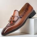 scarpe derby kentucky marroni da uomo con dettaglio nappa - oxford in pelle lucida per eventi di corsa e occasioni formali