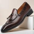 scarpe derby kentucky marroni da uomo con dettaglio nappa - oxford in pelle lucida per eventi di corsa e occasioni formali