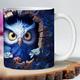 Tazza gufo 3d 400ml tazza da caffè in ceramica tazza da tè tazza da acqua nuovo buco parete carina parete
