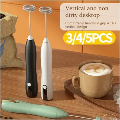 Electric Egg Beater 3 Speeds Mini Stirrer Whipper Stainless USB Rechargeable Adjustable 1500mAh with