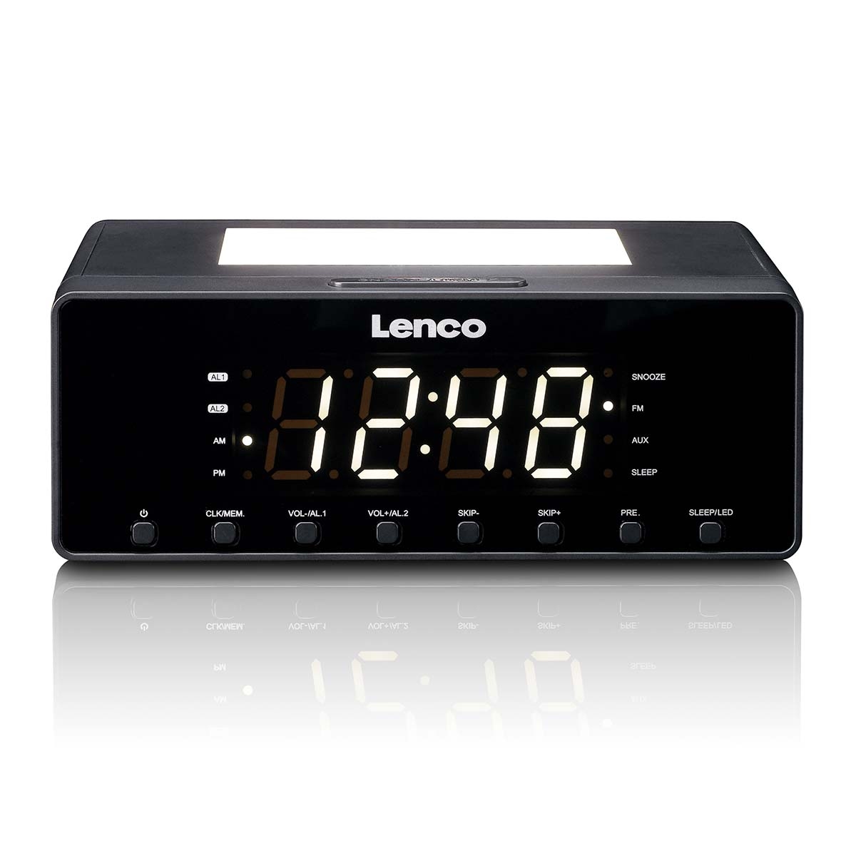 Lenco CR-540BK - Radiowecker mit dimmbarem Nachtlicht und USB-Ladefunktion - Schwarz Image