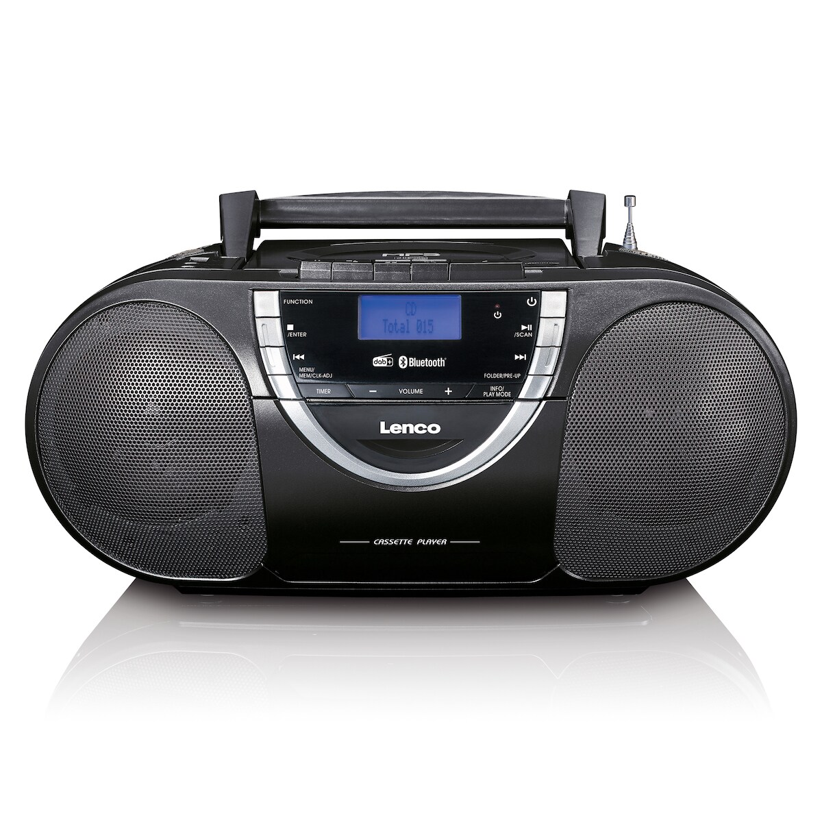 Lenco SCD-6900BK - Tragbarer Radio-CD-Player mit DAB+ und Kassette - Grau