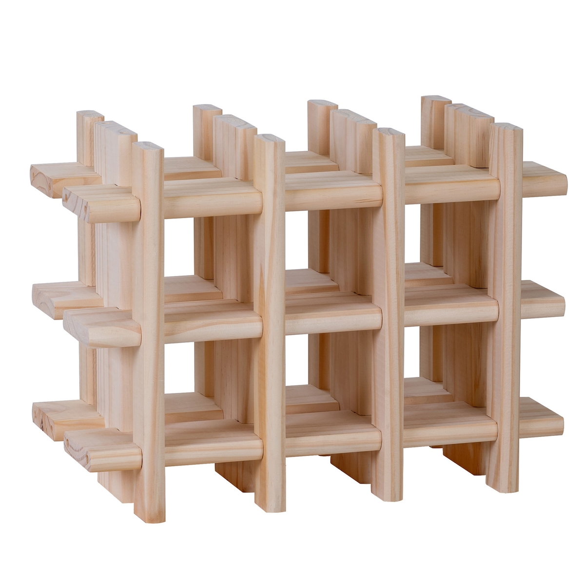 WellHome - Modulares Weinregal für 9 Flaschen aus Holz 13,4 x 22 x 32,5 cm Image