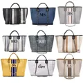 Borsa Tote personalizzata in tela con monogramma borsa iniziale borsa da spiaggia borsa da spiaggia regalo da sposa borsa a catena regalo di compleanno regalo di natale
