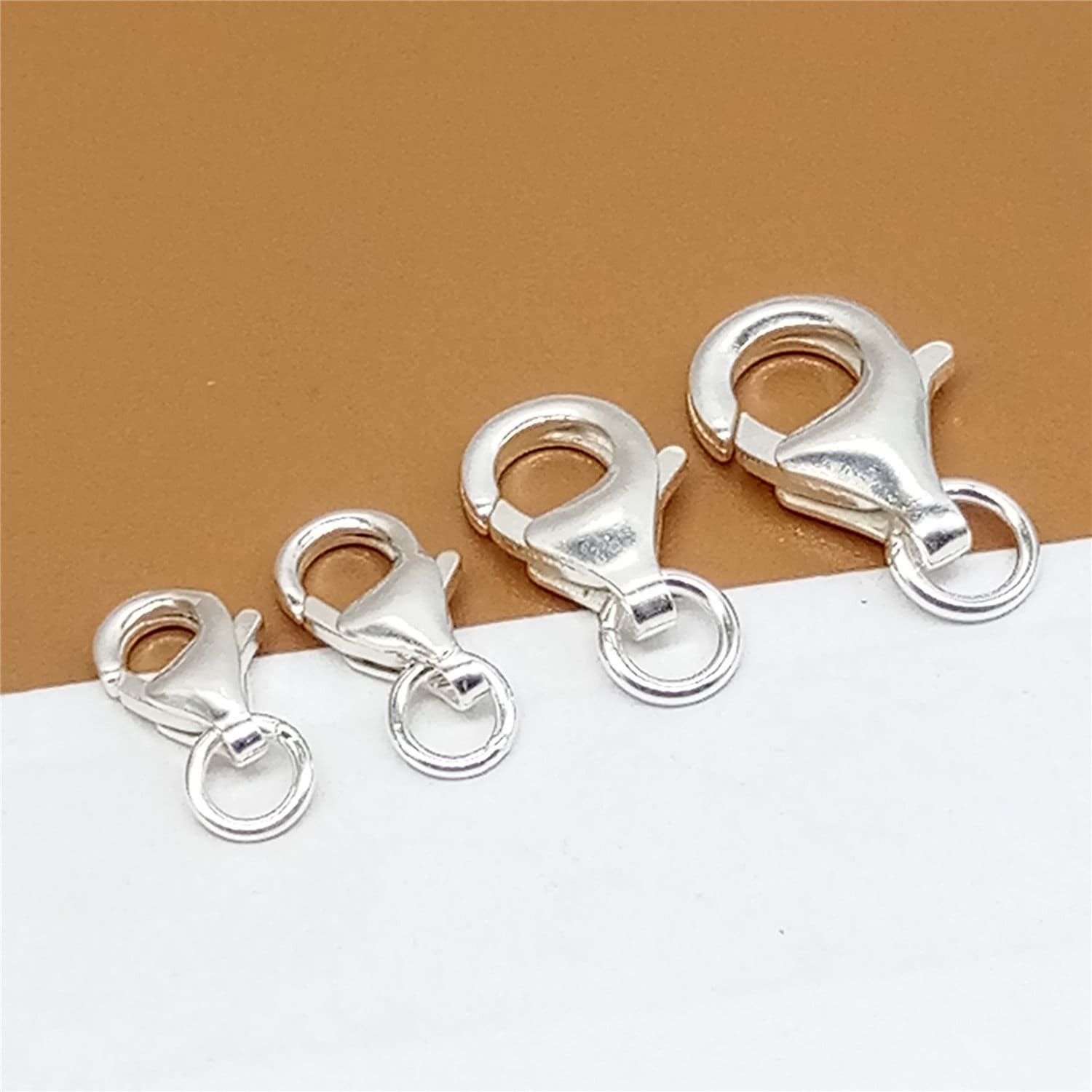 5 chiusure a grilletto in argento sterling con anello di congiunzione chiuso, chiusura a moschettone, chiusura a moschettone in argento 925, chiusura