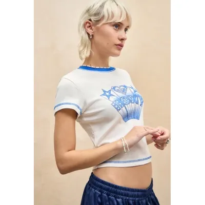 Roxy UO Exclusive Ecru Baby T-Shirt - Cream M at Urban Outfitters