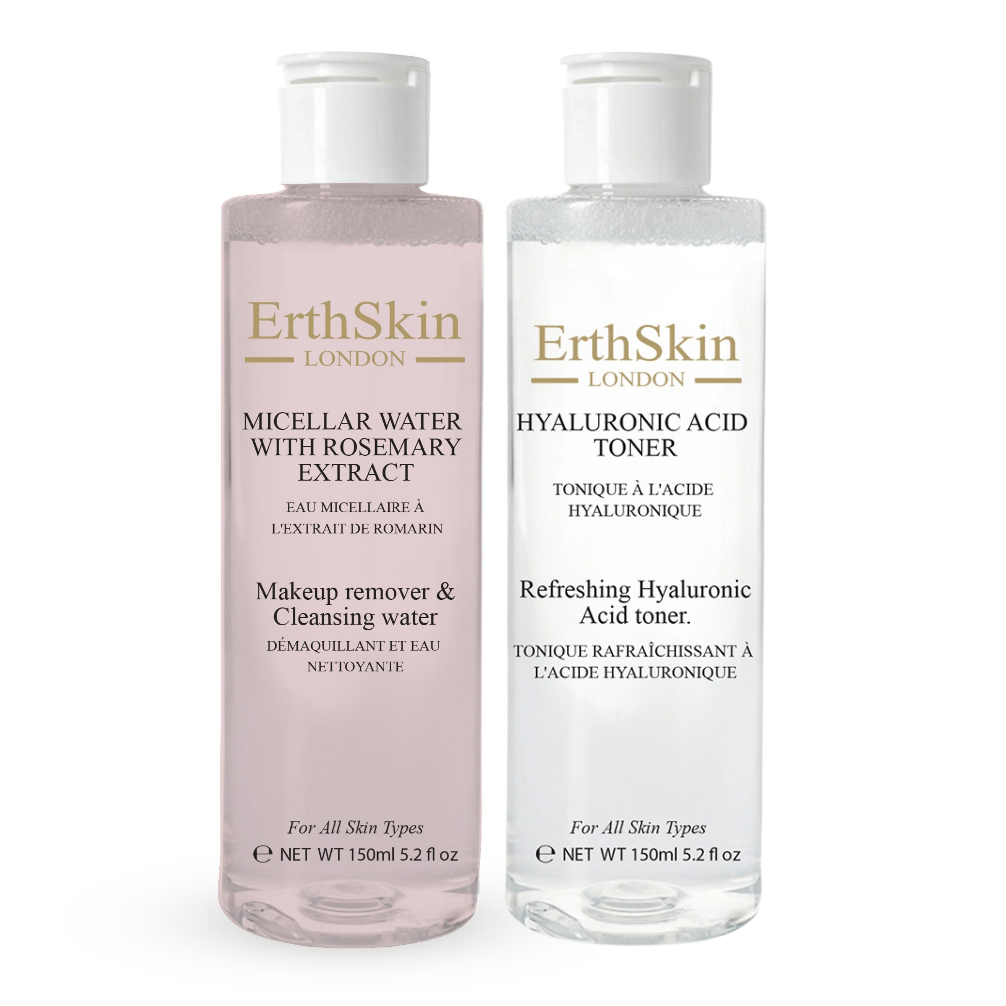 ErthSkin London Tonico rinfrescante all'acido ialuronico + acqua micel