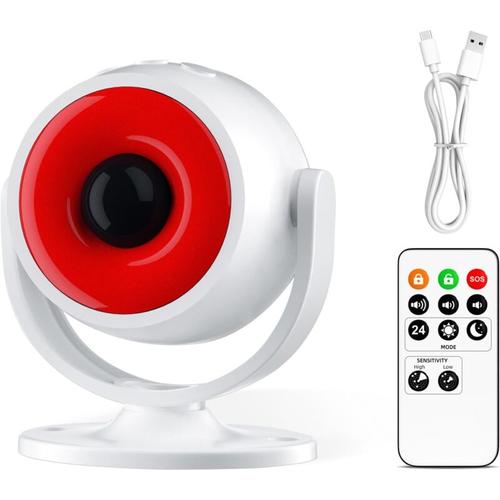 Sunxury - Detecteur de Mouvement, 120dB Sirene Alarme avec Télécommande, Angle de Détection de