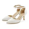 Pumps LASCANA "Slingpumps, Riemchenpumps mit Spitze und bequemer Absatzhöhe", Damen, Gr. 41, weiß, Obermaterial: 100% Synthetik. Futter: 100% Lederimitat. Decksohle: 100% Lederimitat. Laufsohle: 100% Synthetik, festlich, Schuhe, VEGAN
