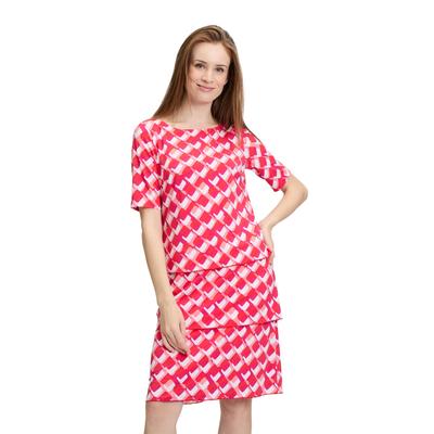 Sommerkleid BETTY BARCLAY "Betty Barclay Stufenkleid kurzarm", Damen, Gr. 44, Normalgrößen, rot (rot, weiß), Obermaterial: 95% Polyester, 5% Elasthan. Futter: 100% Polyester., feminin, gerade kurz, Rundhals, Halbarm, Kleider, Druck Image