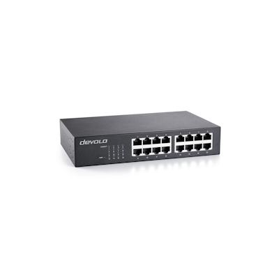 devolo Gigabit Ethernet Switch 16 Port unmanaged LAN Switch LAN Verteiler Image