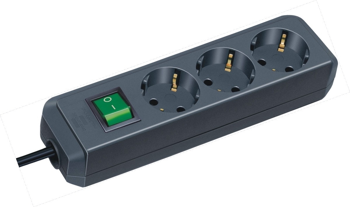 Brennenstuhl Steckdosenleiste 3-fach mit Schalter 3m schwarz Packung mit 10 Stück Image