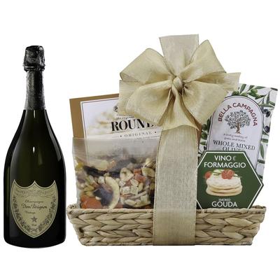 "96 Point Dom Perignon Wine & Cheese Gift Basket"