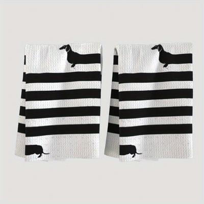 TEMU 2pcs 18*26in Kitchen Dish Towels And Car Towels Featuring Bright And Patterns For Kitchen, Car, Bathroom, And Hotel Decoration 8j