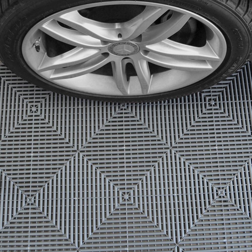 Swisstrax Slate Grey Ribtrax Pro Garage Floor Tile (24-Pack)