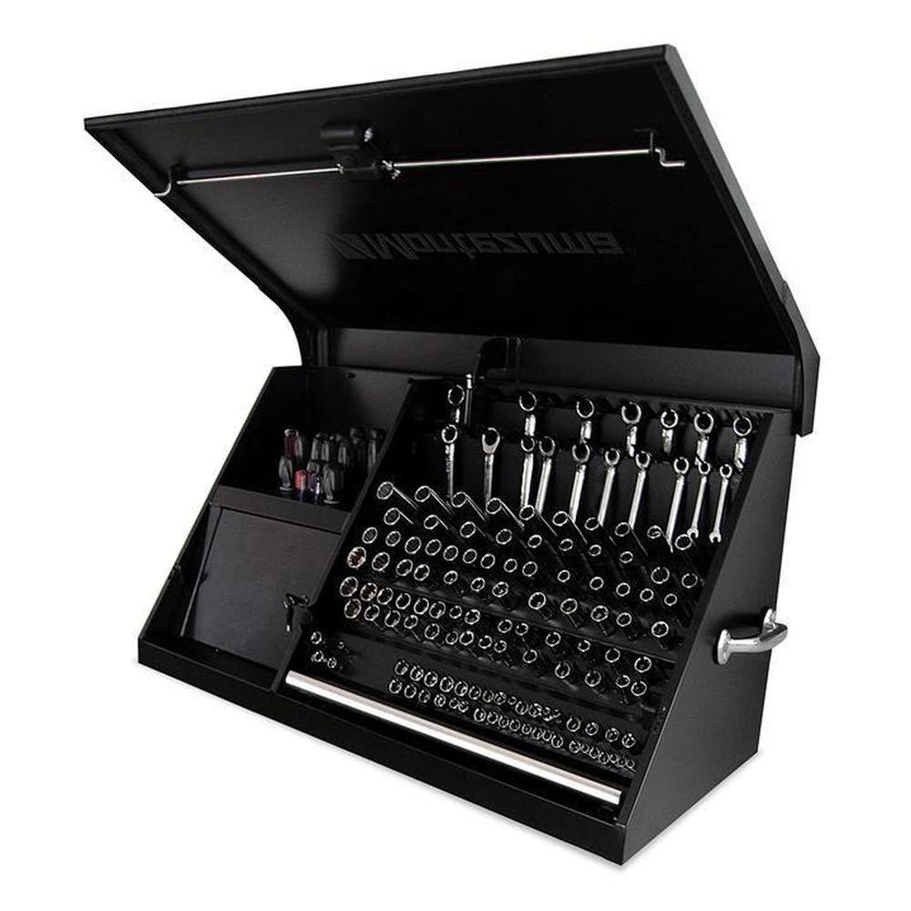 Montezuma 41 x 18 Steel Triangle Tool Box In Black, Black
