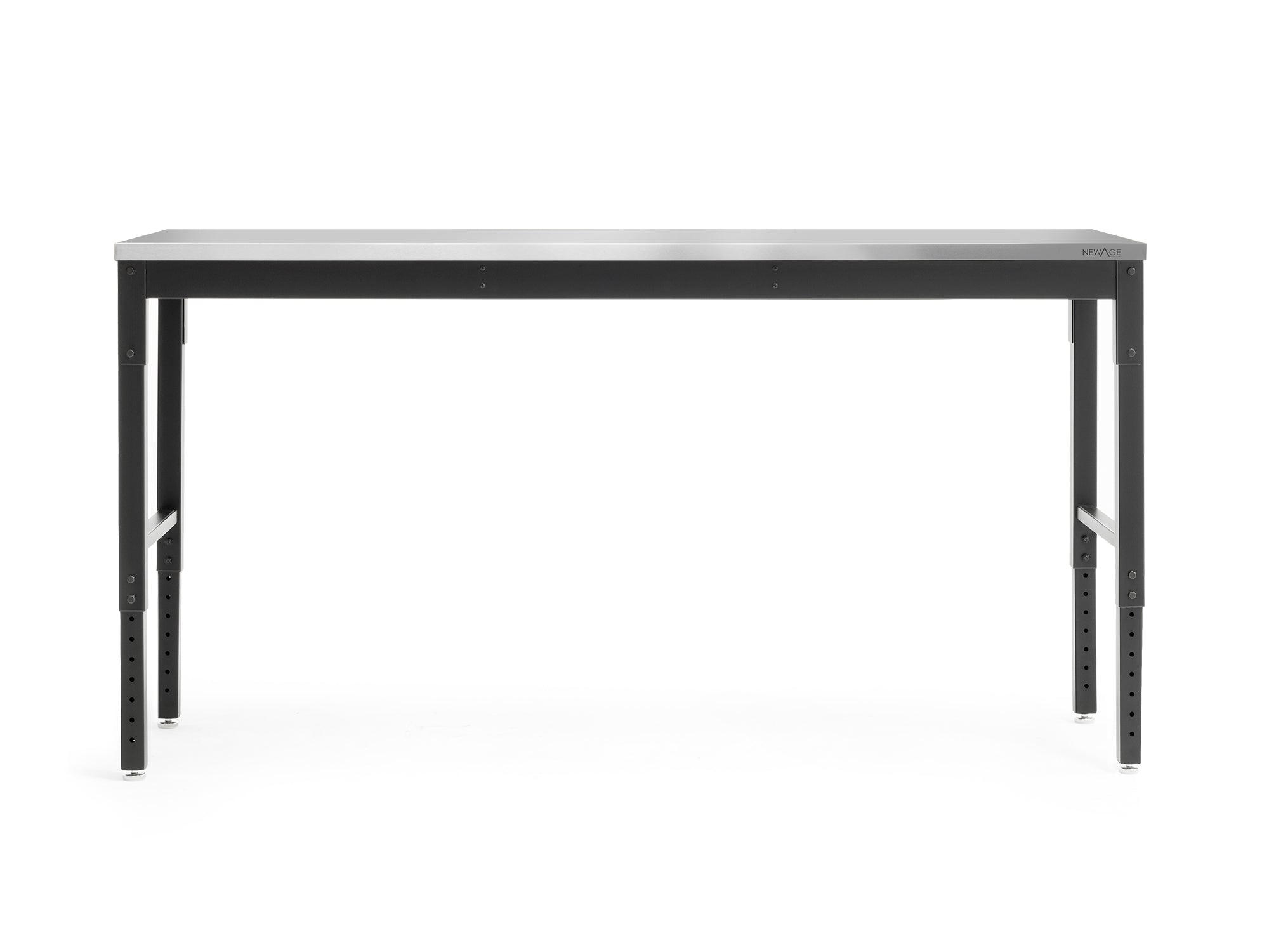 Newage Products Pro 3.0 Series 72 Adjustable Workbench, Black / Stainless Steel Worktop