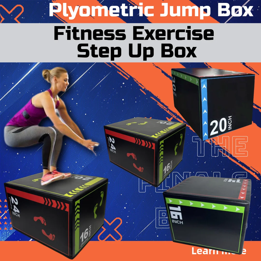 3in1 Plyometrische Sprungbox, rutschfeste Fitness-Übungs-Step-Up-Box für Heim-Fitnessstudio, Konditionierung, Krafttraining, mehrere Größen Image