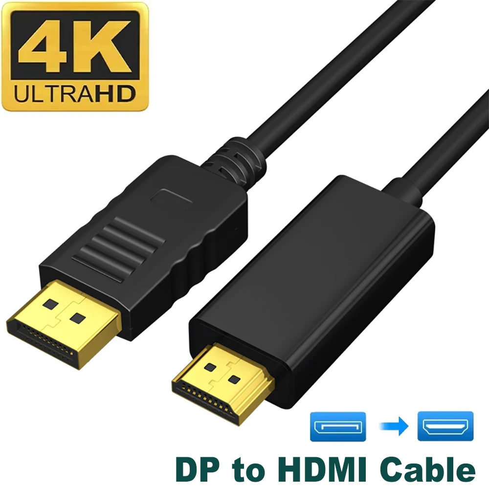 4K DisplayPort zu HDMI-kompatibel Kabel DP zu HD Adapter 1,8 m DisplayPort Video Audio Kabel für PC Laptop HDTV Projektor Monitor Image