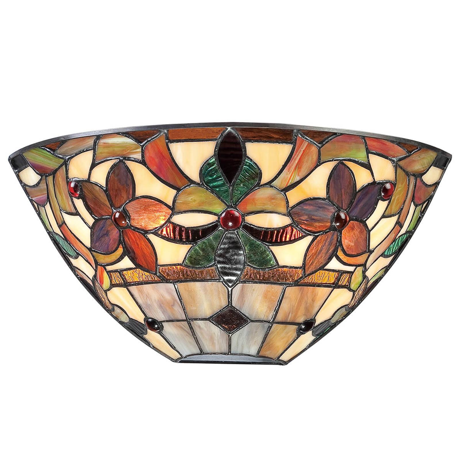 QUOIZEL Tiffany Wandlampe Kami, dimmbar, Multicolour, für Wohn- / Esszimmer, Glas, Tiffany, Wandleuchte, Wandlampe Innen