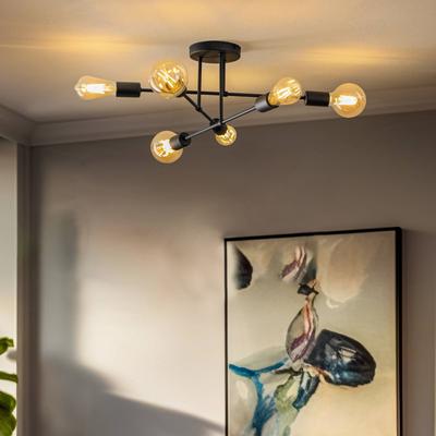 Deckenlampe Cambridge HELAM, dimmbar, schwarz, für Wohn- / Esszimmer, Metall, Modern, Deckenlampe Image