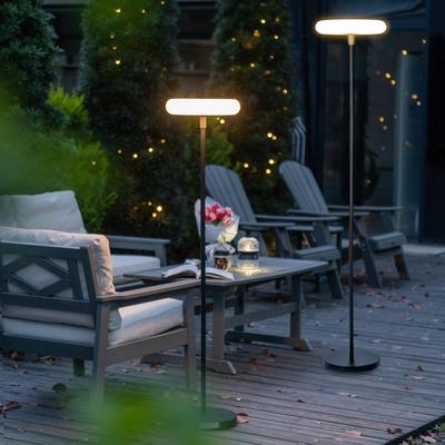 LUTEC Solar-Stehleuchte Pops, USB, Touch-Dimmer, IP54 dimmbar, schwarz, Kunststoff, Modern, Solarleuchten Image